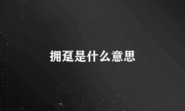 拥趸是什么意思