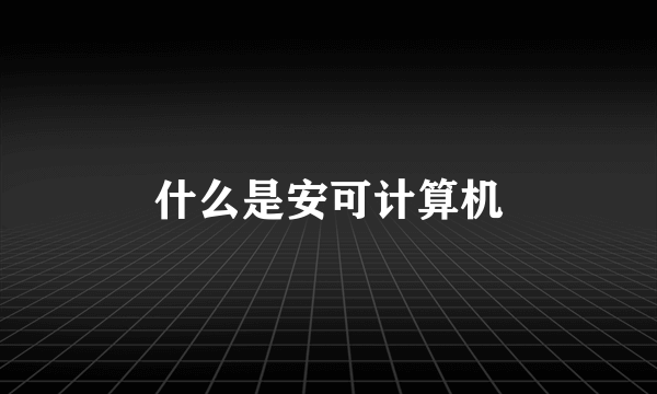 什么是安可计算机
