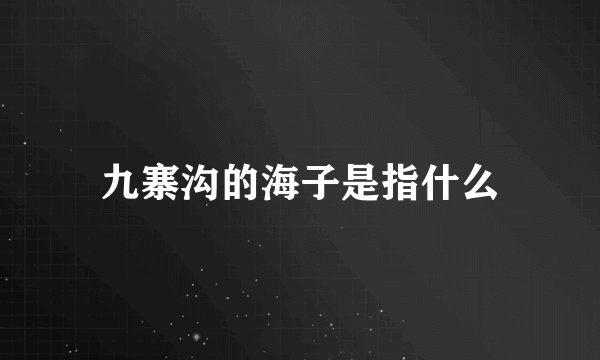 九寨沟的海子是指什么