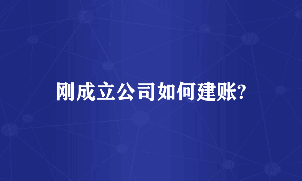 刚成立公司如何建账?