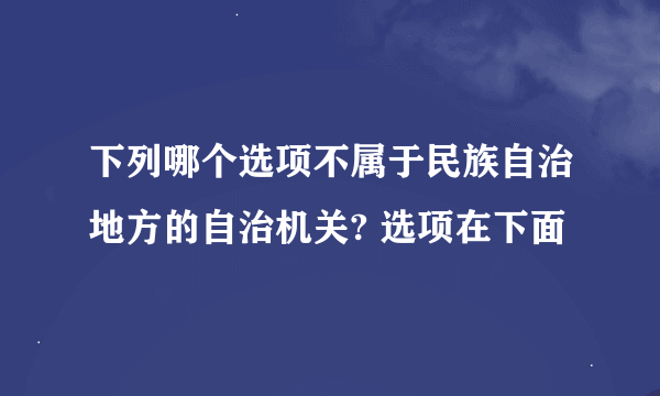 下列哪个选项不属于民族自治地方的自治机关? 选项在下面