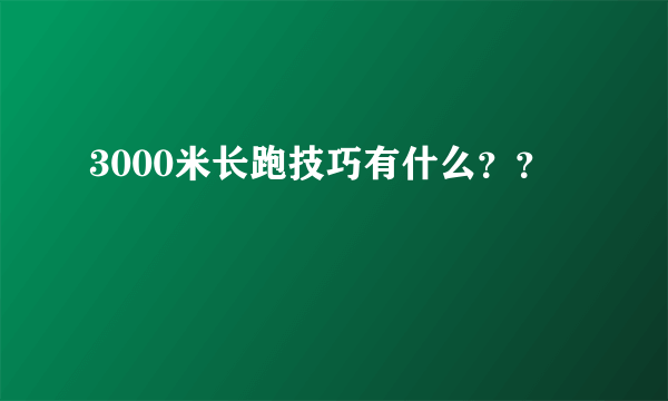 3000米长跑技巧有什么？？