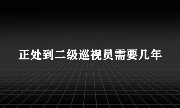 正处到二级巡视员需要几年