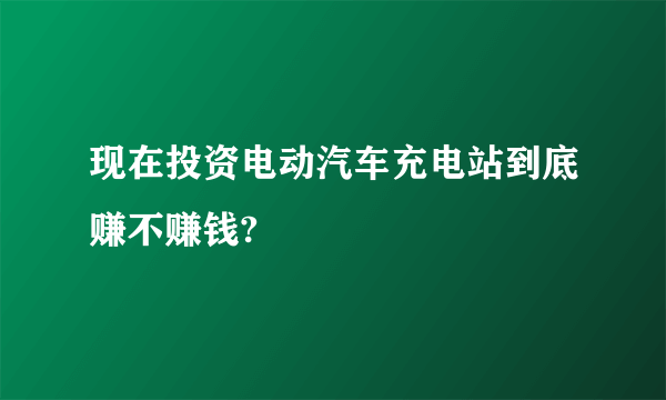 现在投资电动汽车充电站到底赚不赚钱?