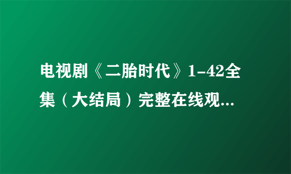 电视剧《二胎时代》1-42全集（大结局）完整在线观看哪里看啊