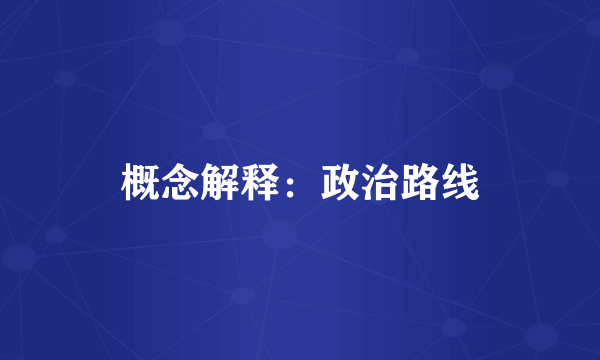 概念解释：政治路线