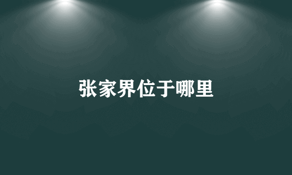 张家界位于哪里