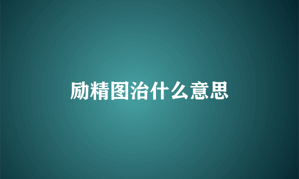 励精图治什么意思