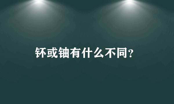 钚或铀有什么不同？