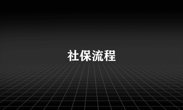 社保流程