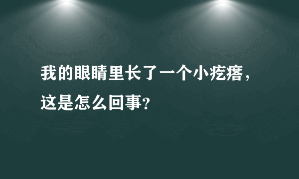我的眼睛里长了一个小疙瘩，这是怎么回事？