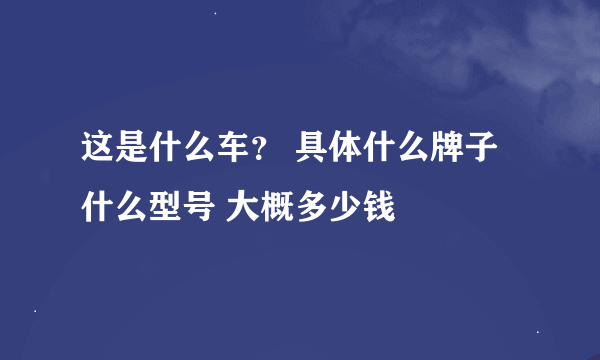 这是什么车？ 具体什么牌子 什么型号 大概多少钱