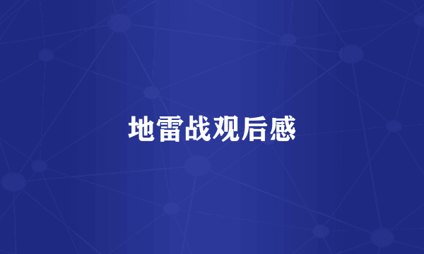 地雷战观后感