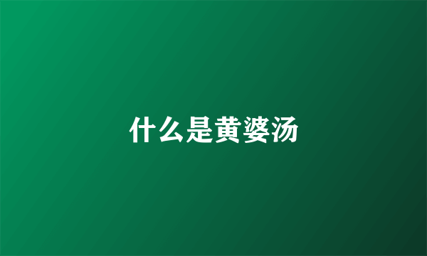 什么是黄婆汤