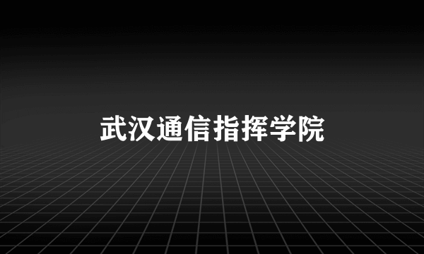武汉通信指挥学院