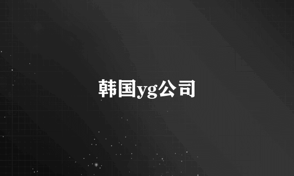 韩国yg公司