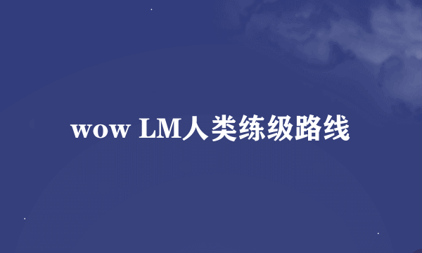 wow LM人类练级路线