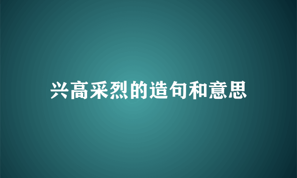 兴高采烈的造句和意思