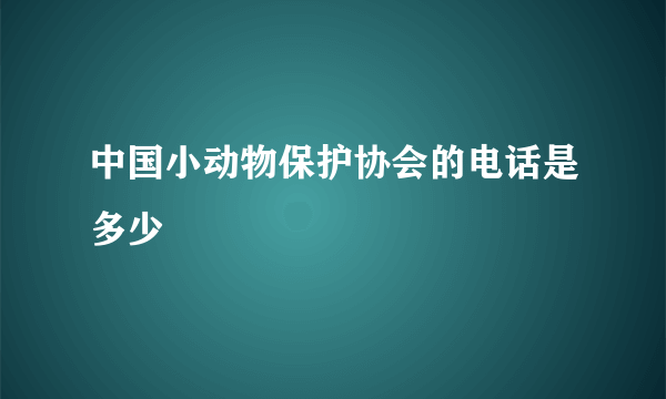 中国小动物保护协会的电话是多少