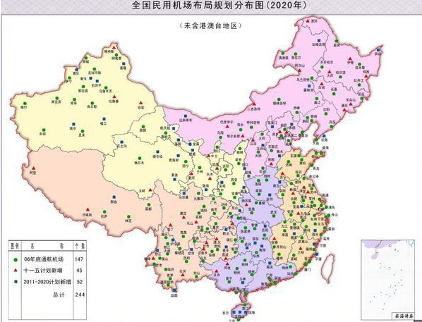 全国飞机场地图分布是怎样的？