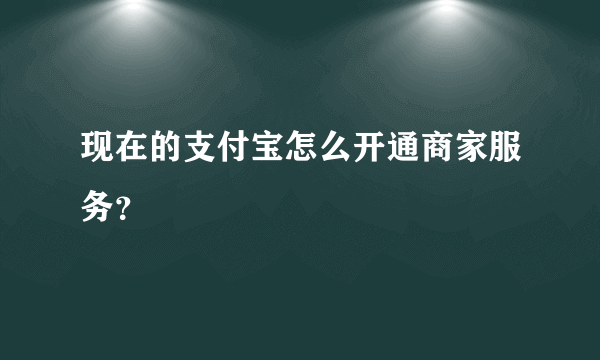 现在的支付宝怎么开通商家服务？