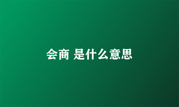 会商 是什么意思
