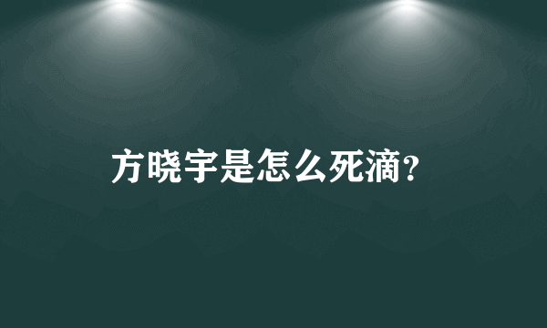 方晓宇是怎么死滴？