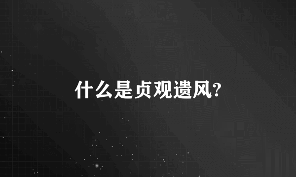 什么是贞观遗风?