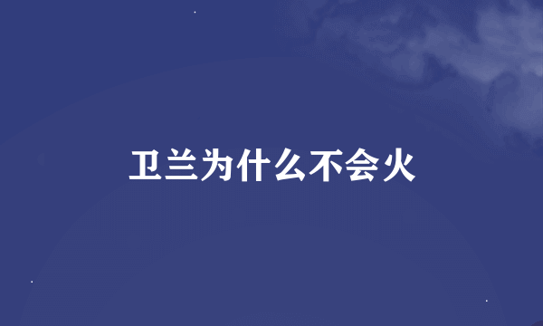 卫兰为什么不会火
