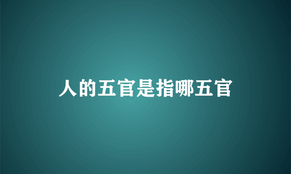 人的五官是指哪五官