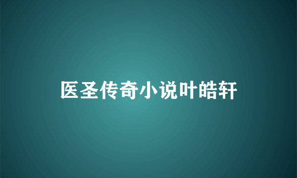 医圣传奇小说叶皓轩