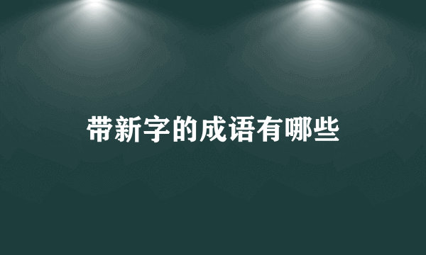 带新字的成语有哪些