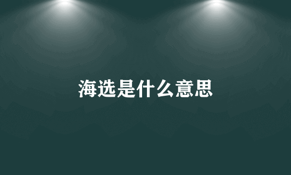 海选是什么意思
