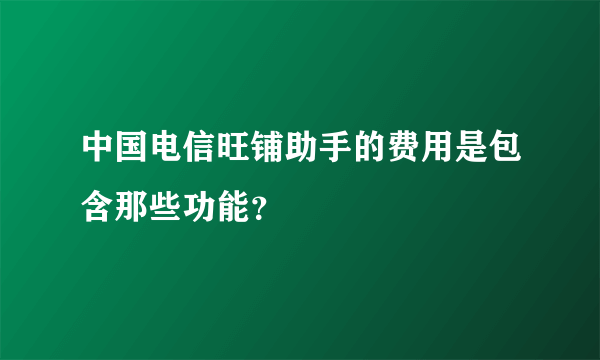 中国电信旺铺助手的费用是包含那些功能？