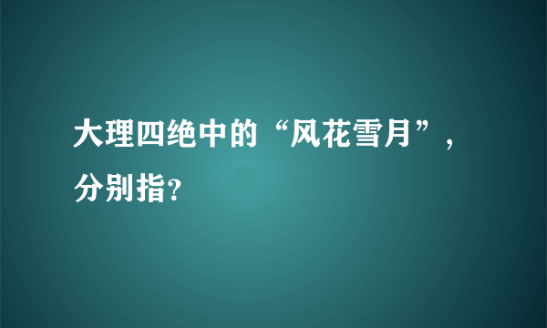 大理四绝中的“风花雪月”,分别指？