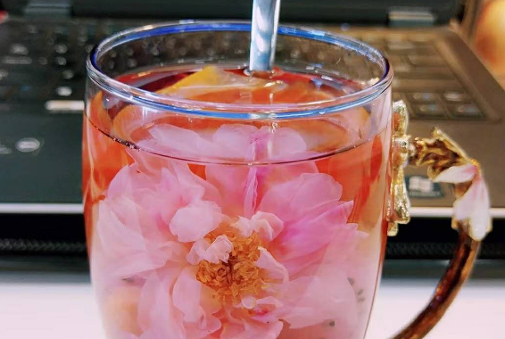 红玫瑰花泡水水成蓝色？