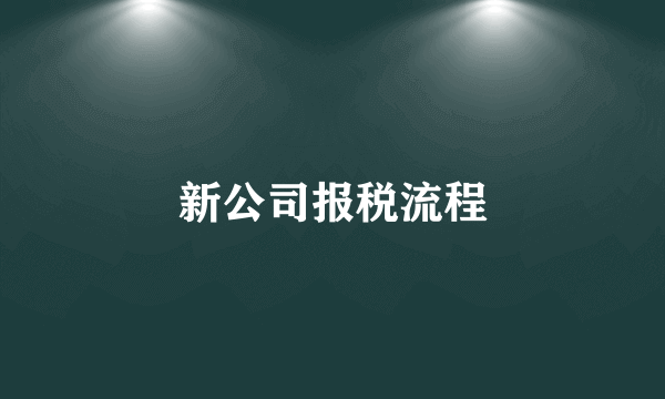 新公司报税流程