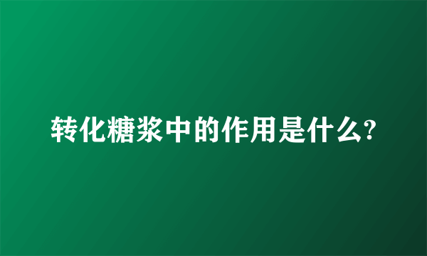 转化糖浆中的作用是什么?