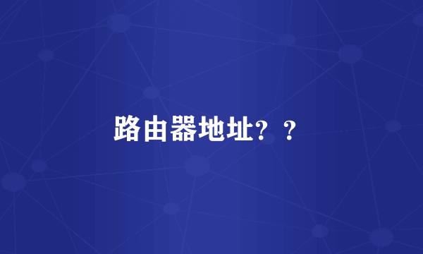 路由器地址？？