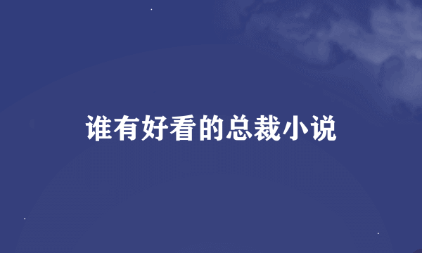 谁有好看的总裁小说
