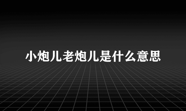 小炮儿老炮儿是什么意思