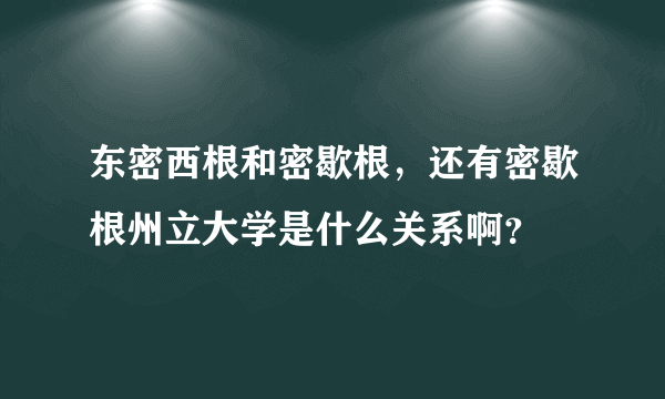 东密西根和密歇根，还有密歇根州立大学是什么关系啊？