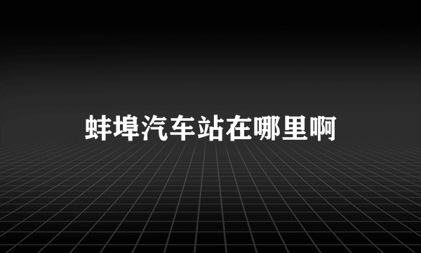 蚌埠汽车站在哪里啊