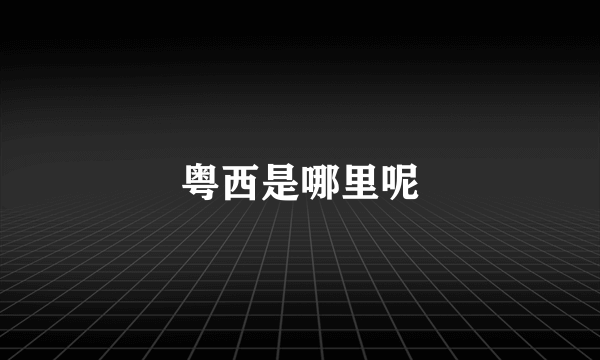 粤西是哪里呢