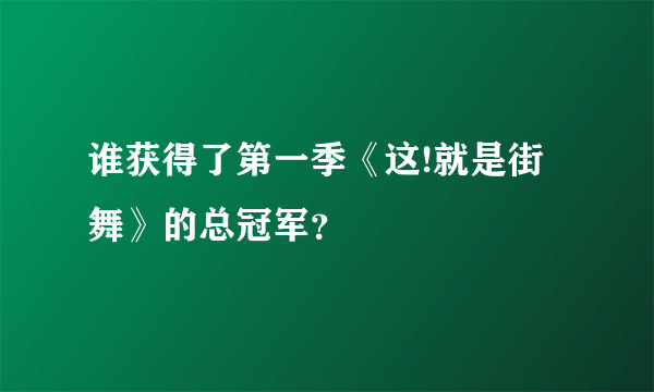 谁获得了第一季《这!就是街舞》的总冠军？