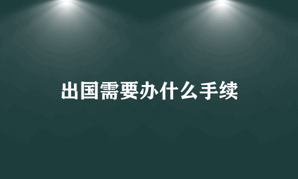 出国需要办什么手续