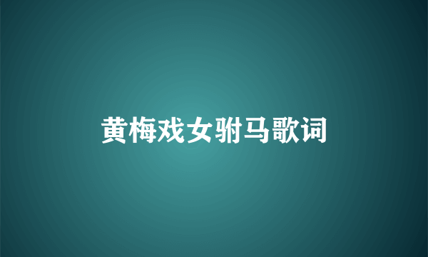 黄梅戏女驸马歌词