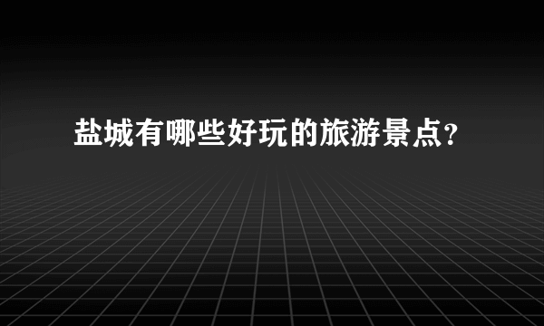 盐城有哪些好玩的旅游景点？