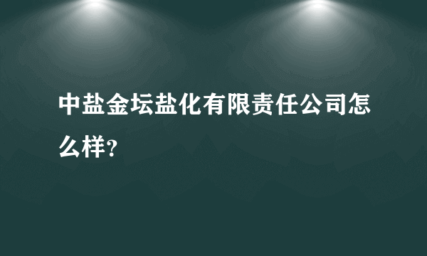 中盐金坛盐化有限责任公司怎么样？