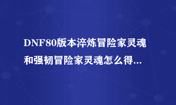 DNF80版本淬炼冒险家灵魂和强韧冒险家灵魂怎么得出？？？